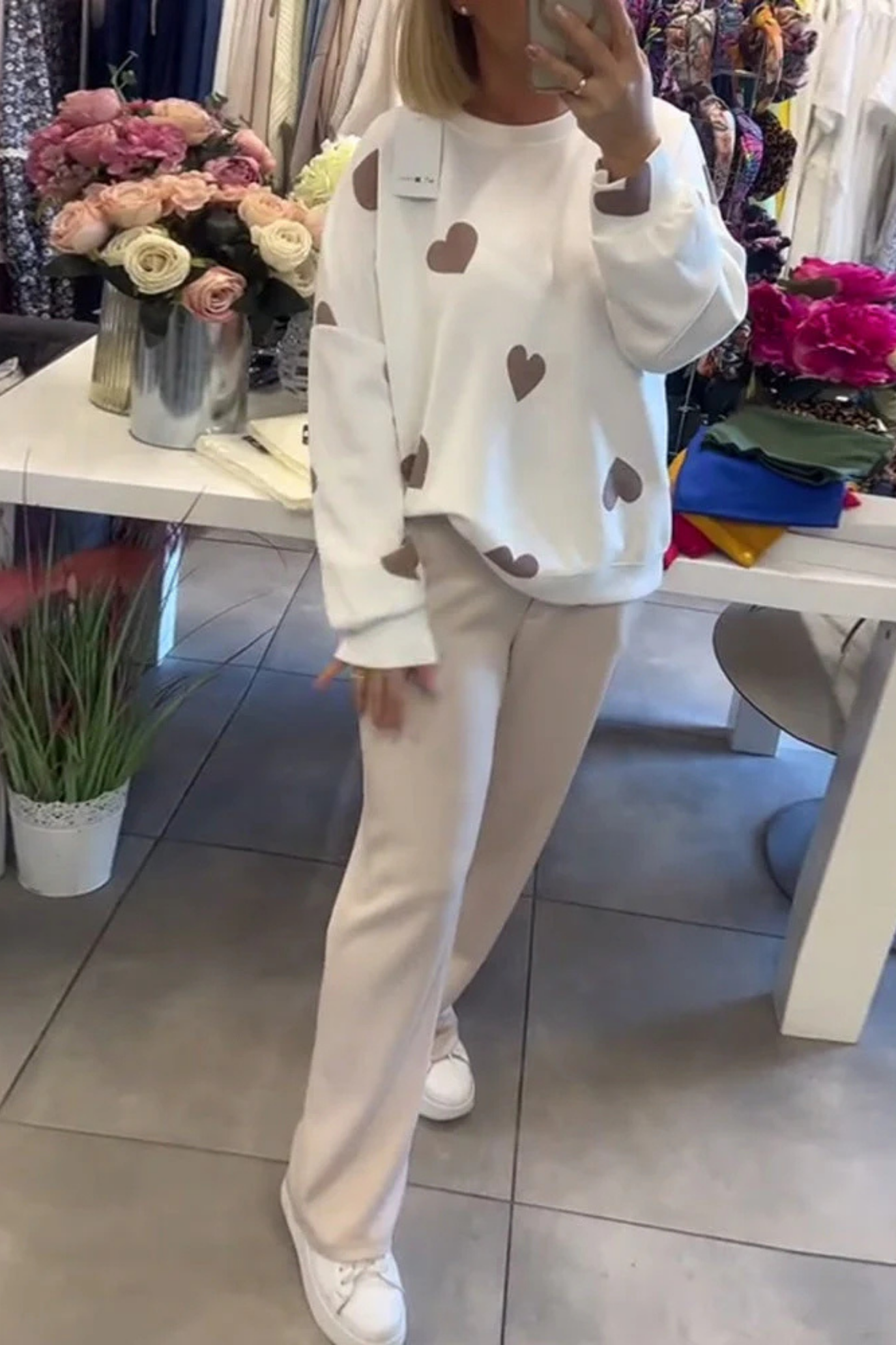 Maya Cotton Blend Jumper with Hearts