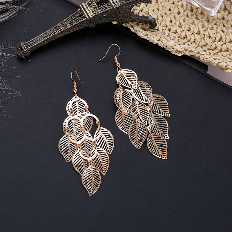 WW | Dainty Layered Leaf Earrings