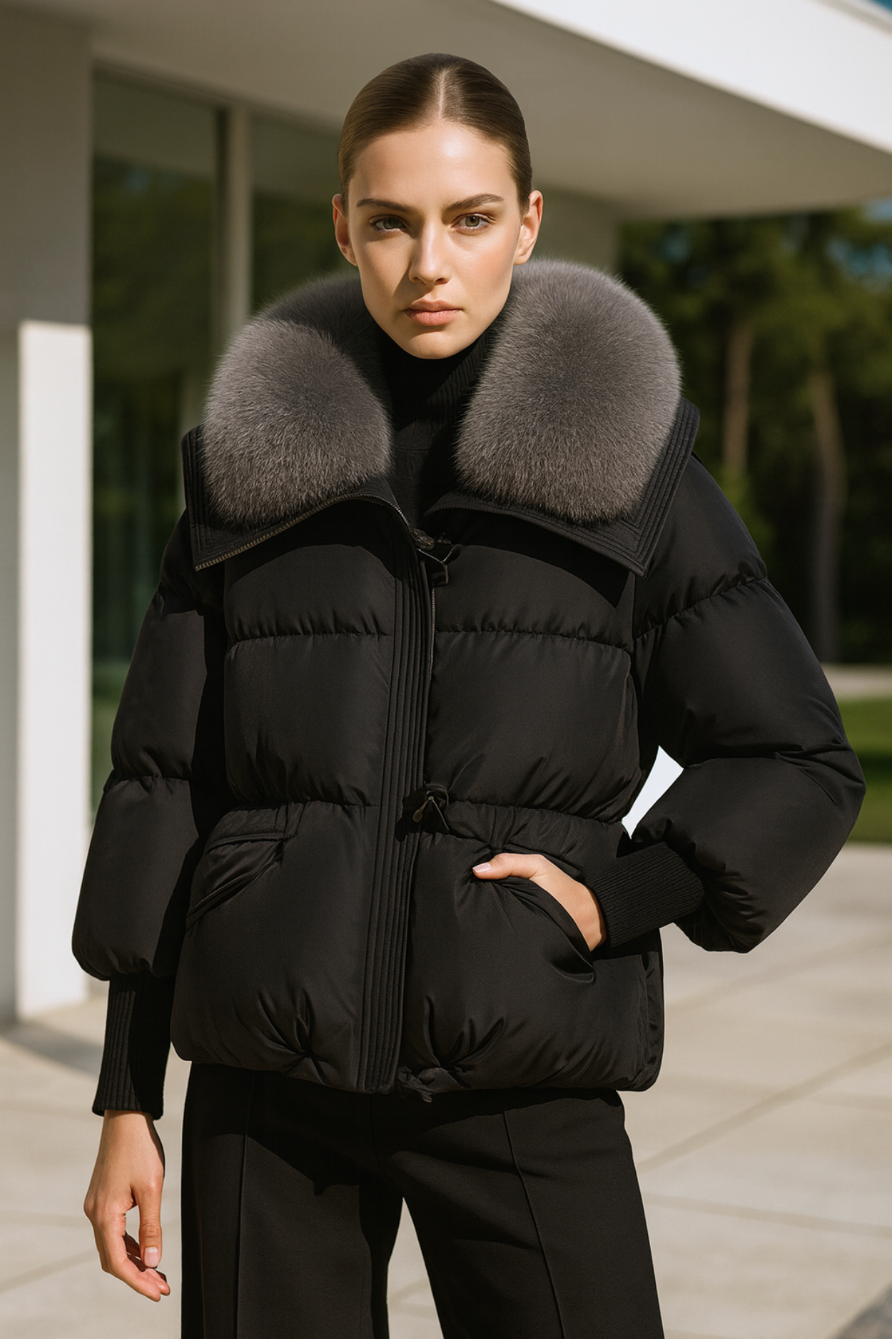 Indila | Jacket with fur collar