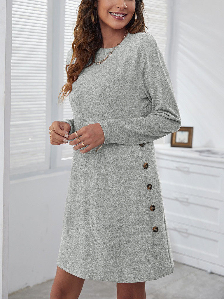 WW | Women's Long-Sleeve Round-Neck Dress