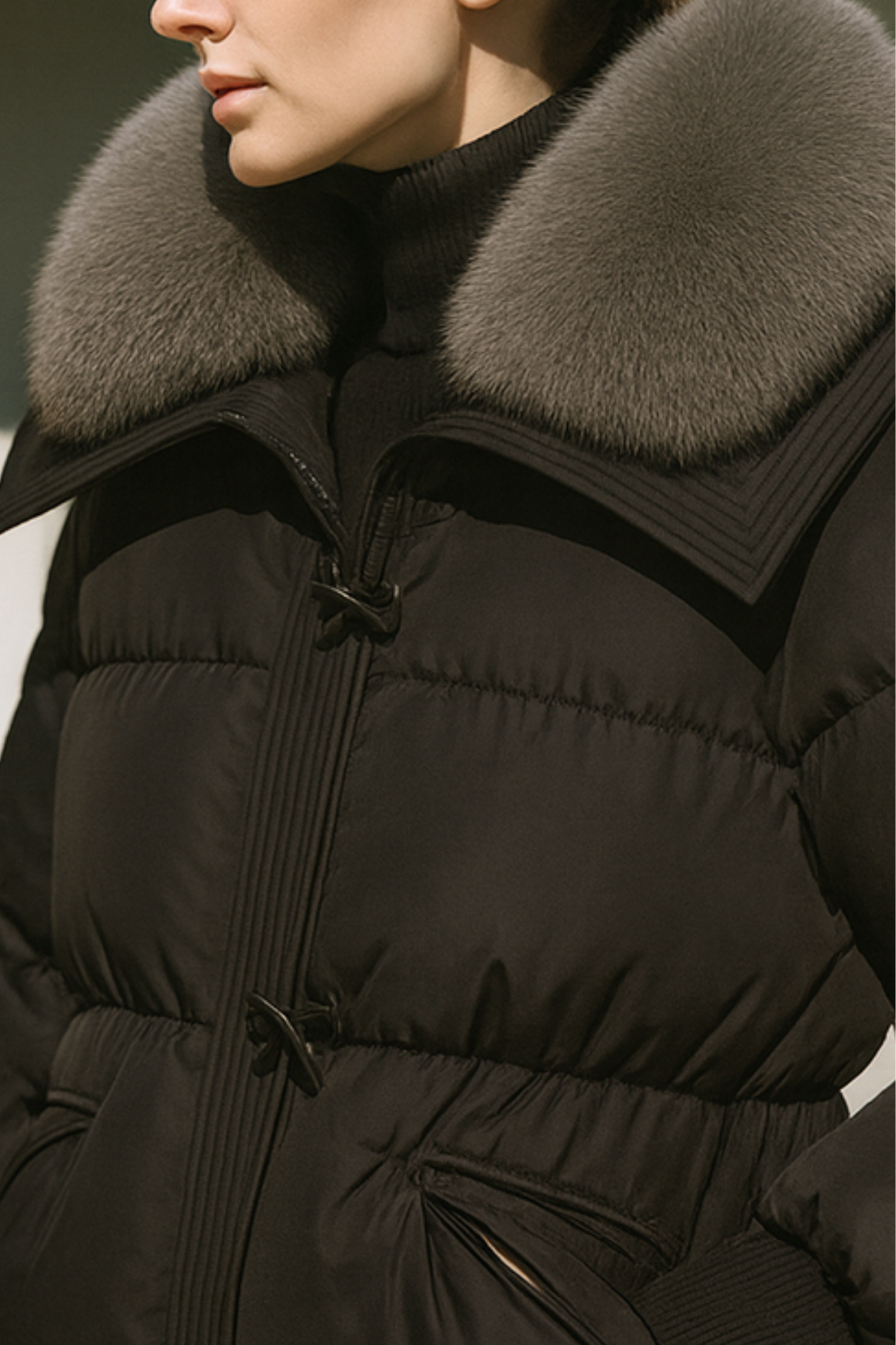 Indila | Jacket with fur collar