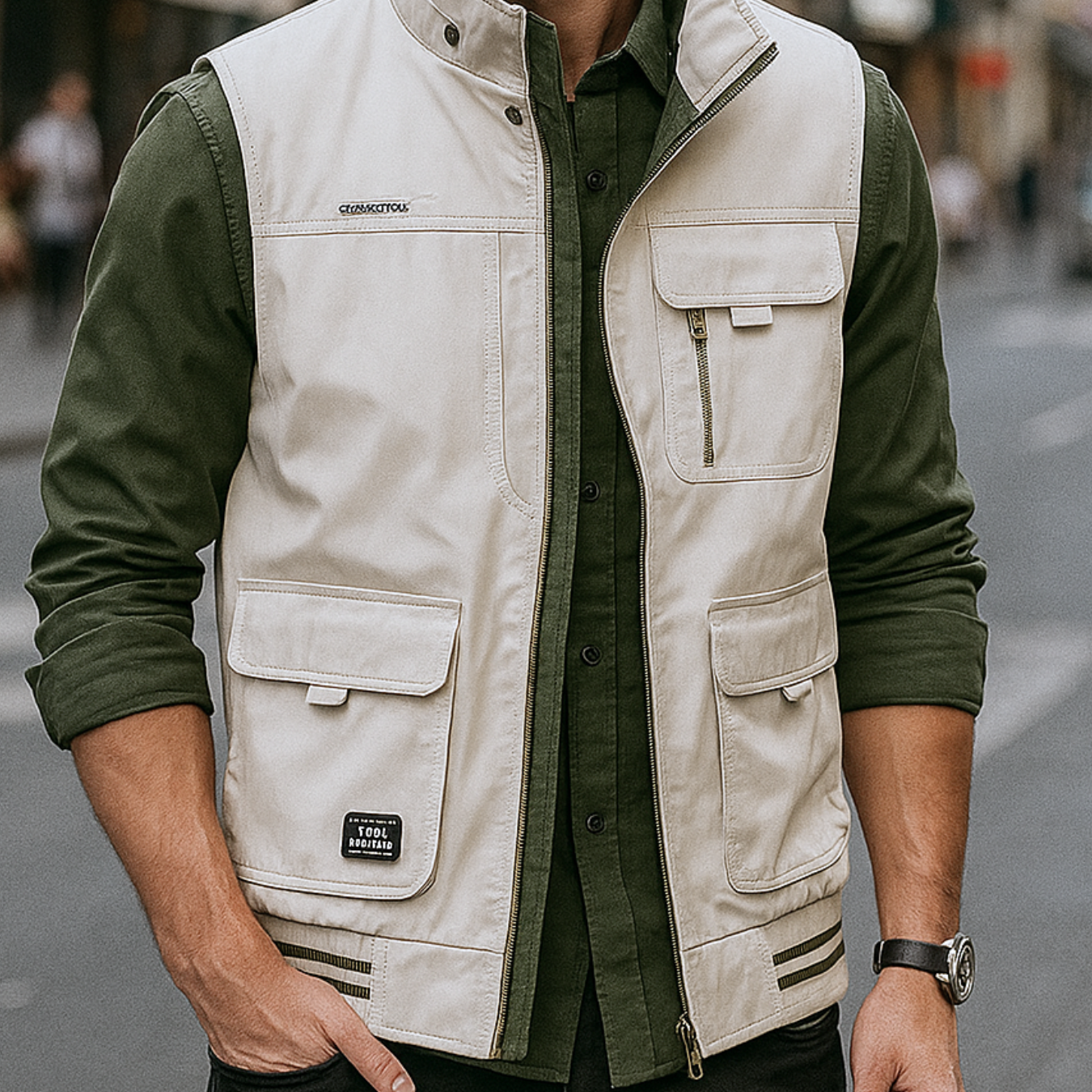 Martin Luxury Bodywarmer - Beige Green