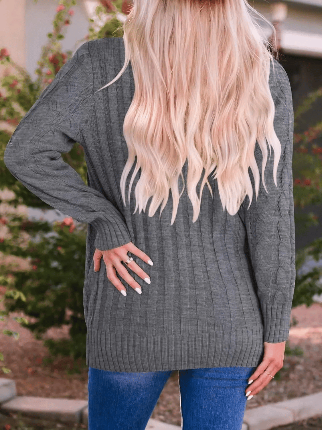 WW | Open-Front Cable-Knit Cardigan