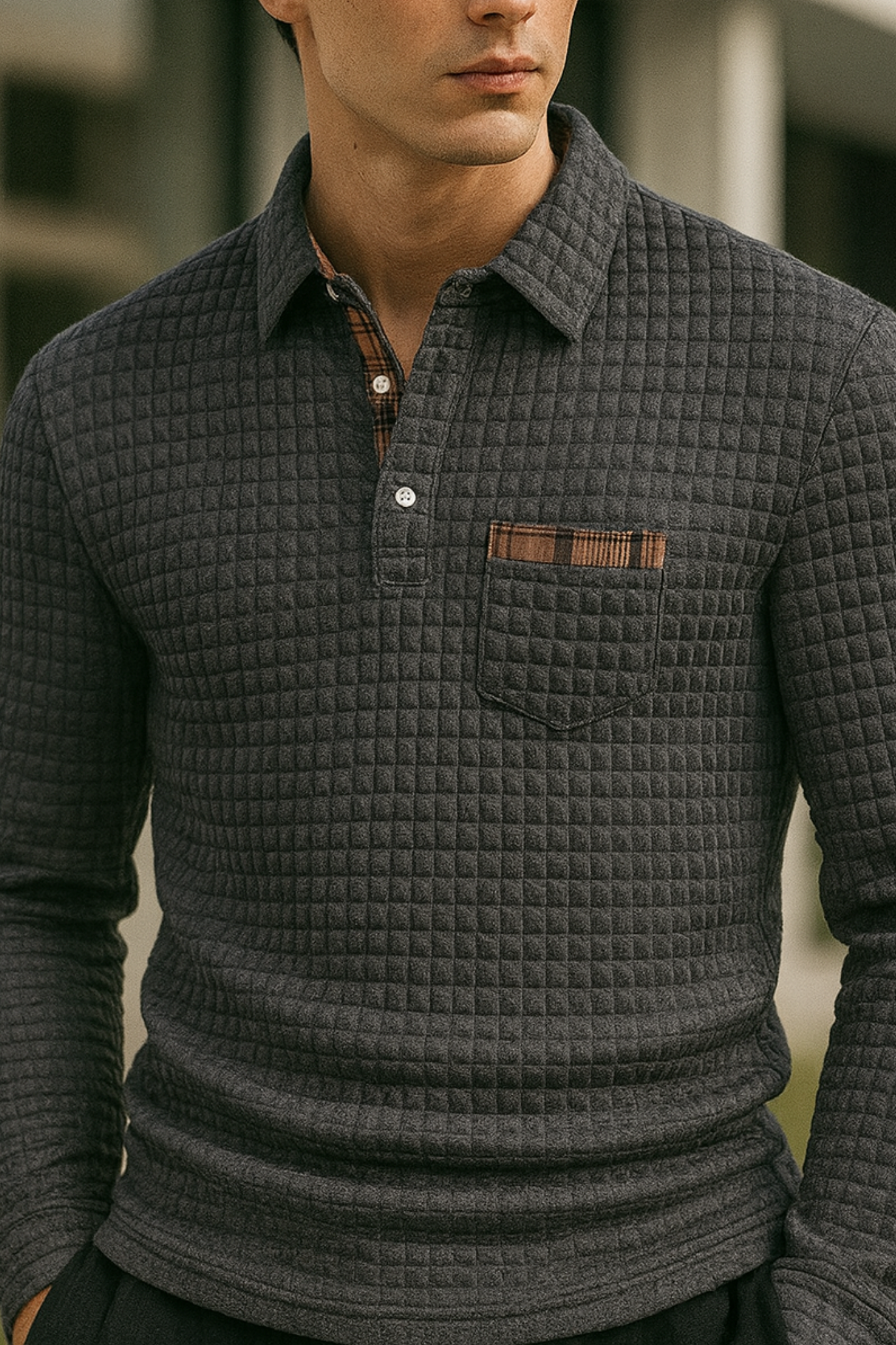 Joven | Diamond Pattern Polo Shirt