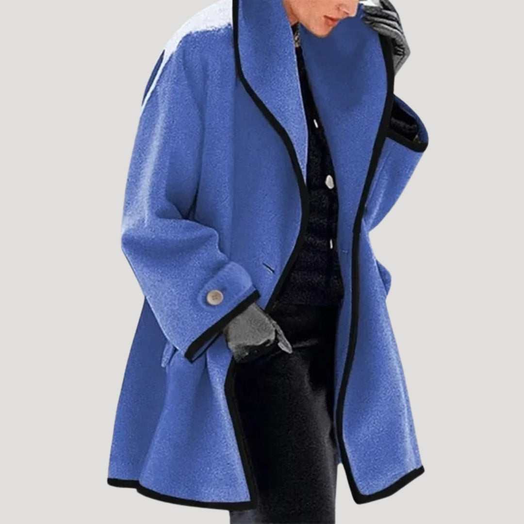 WW | Damen Winterwollmantel eleganter Schwungumhangjacke