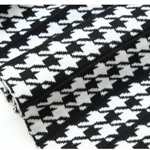 Houndstooth Midi Skirt