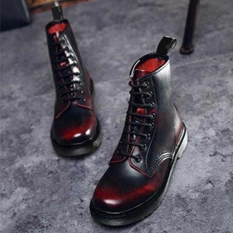 WW | Kampfstiefel Leder Schnürung Knöchelhoch Robuste Gummisohle