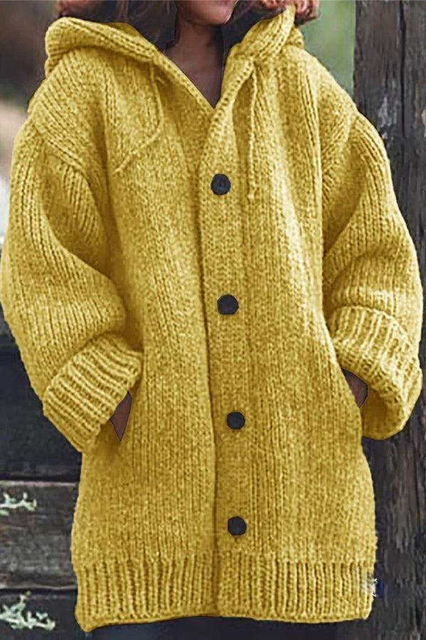 WW | Stylischer und bequemer Khaki-Hoodie-Cardigan