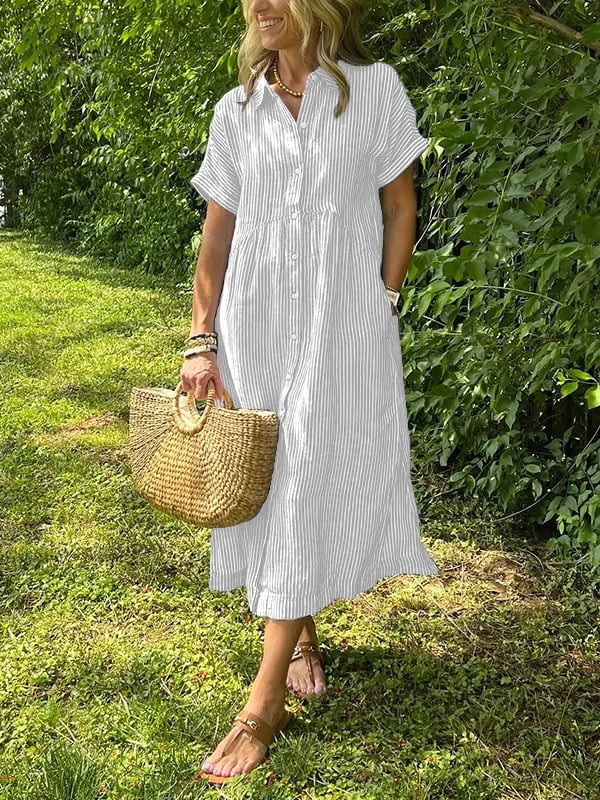 Udela™ | Elegant Striped Dress