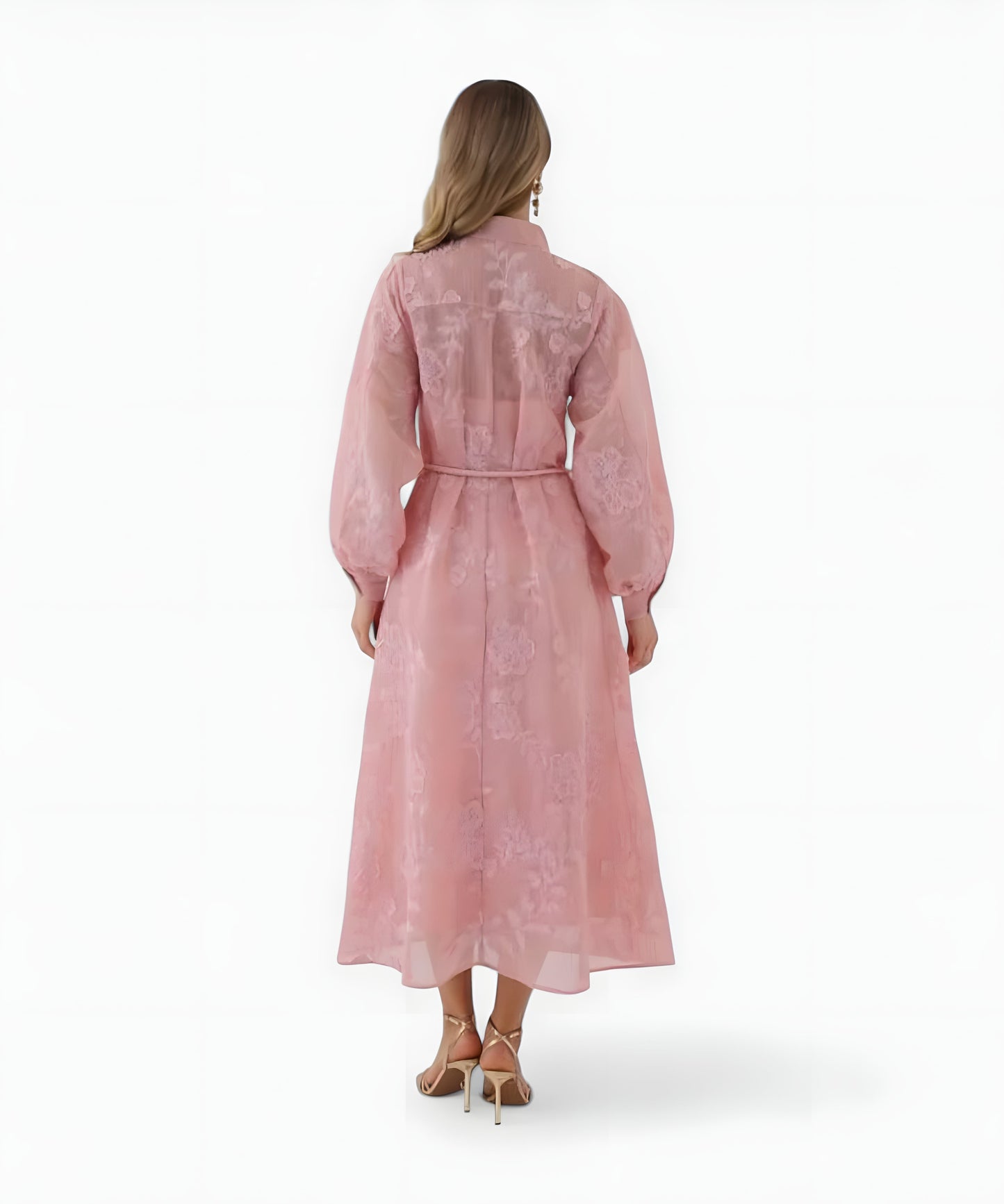 Isadora Jacquard Dress with Modern Charm - Pink