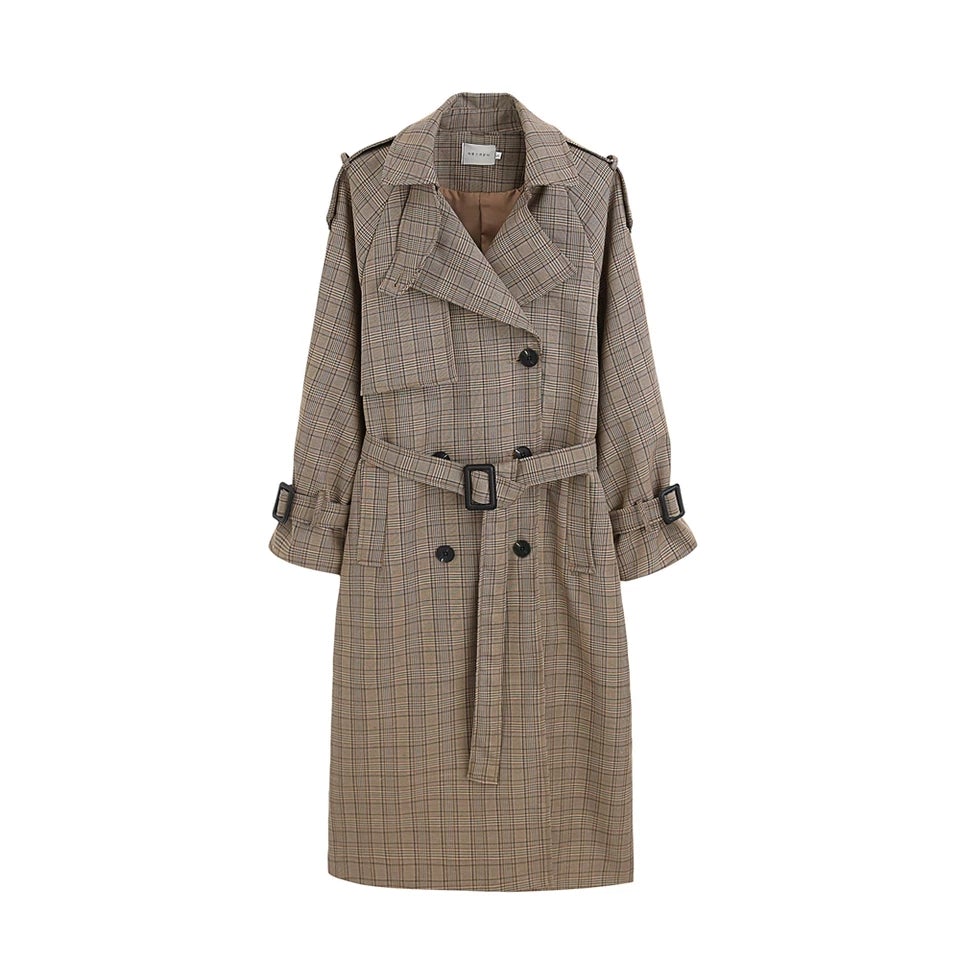 WW | Long Checked Women's Coat