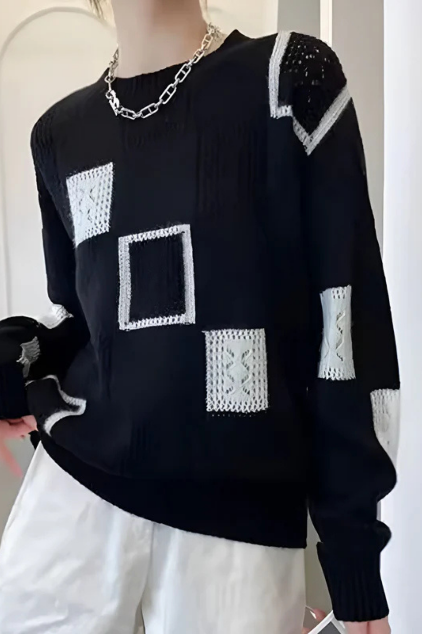 Ayla Knitted Sweater - Black