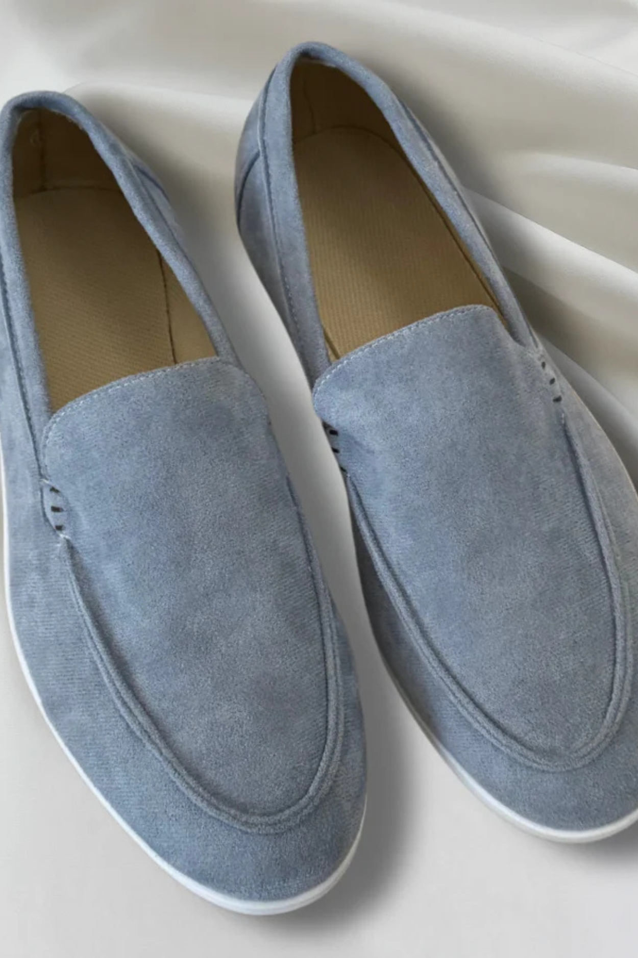 Chase Elegant Suede Loafers - Light Blue