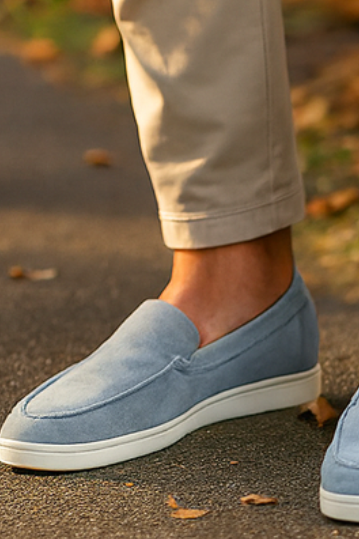 Chase Elegant Suede Loafers - Light Blue