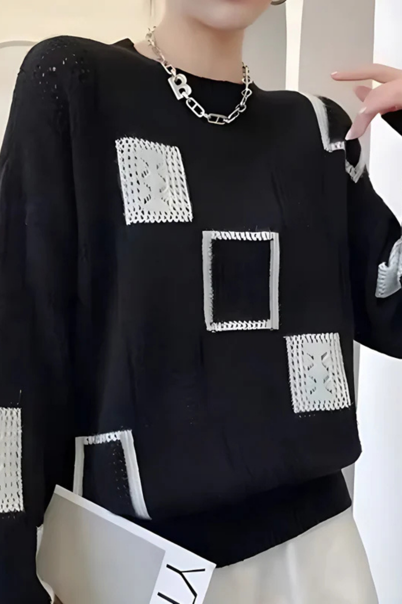 Ayla Knitted Sweater - Black