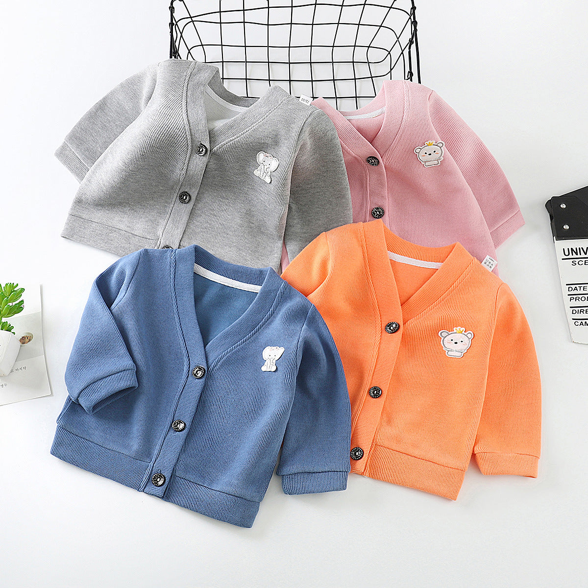 WW | Purple Button Ruffle Patchwork Cotton Knit Kids Coats
