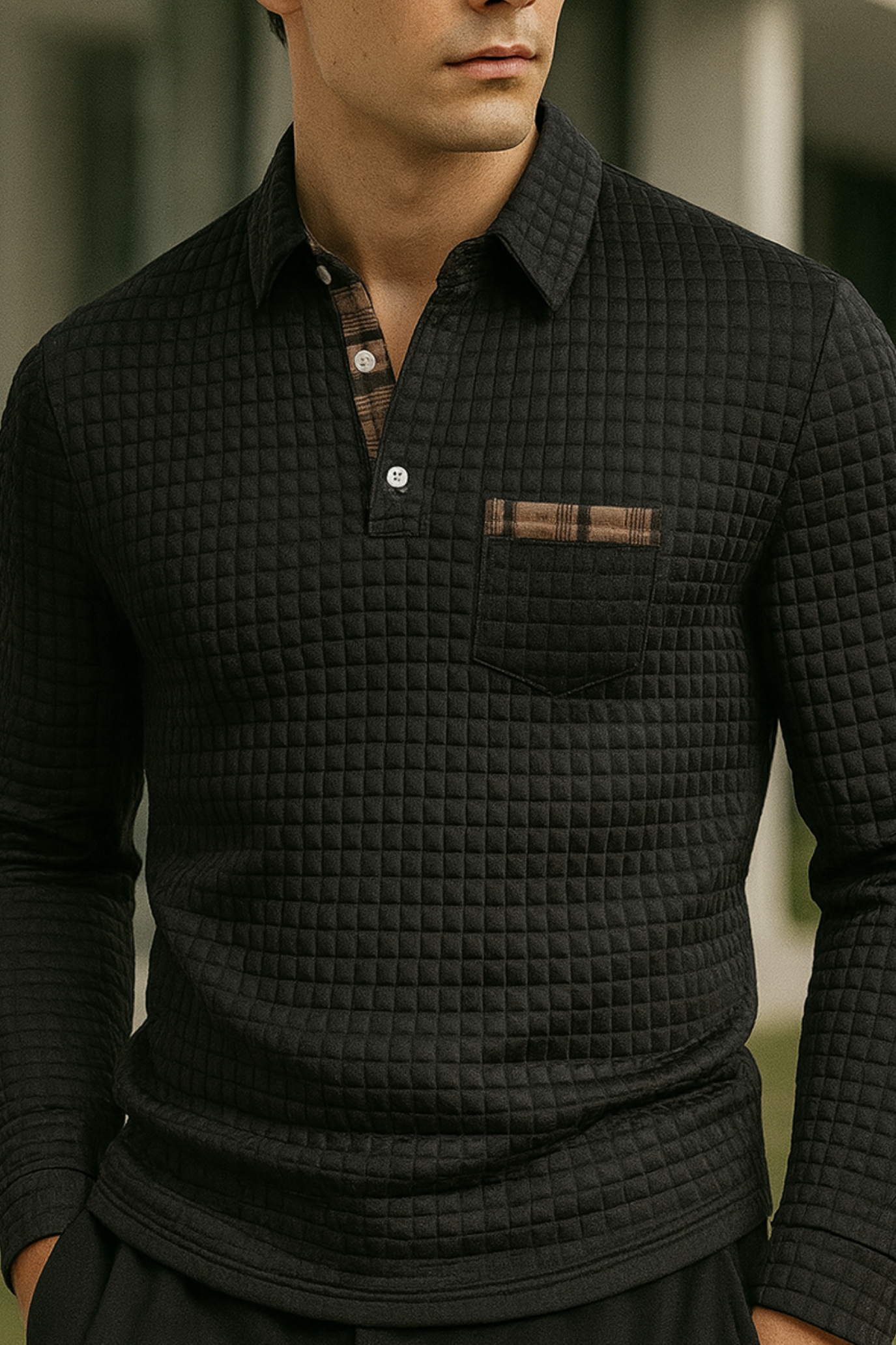 Joven | Diamond Pattern Polo Shirt