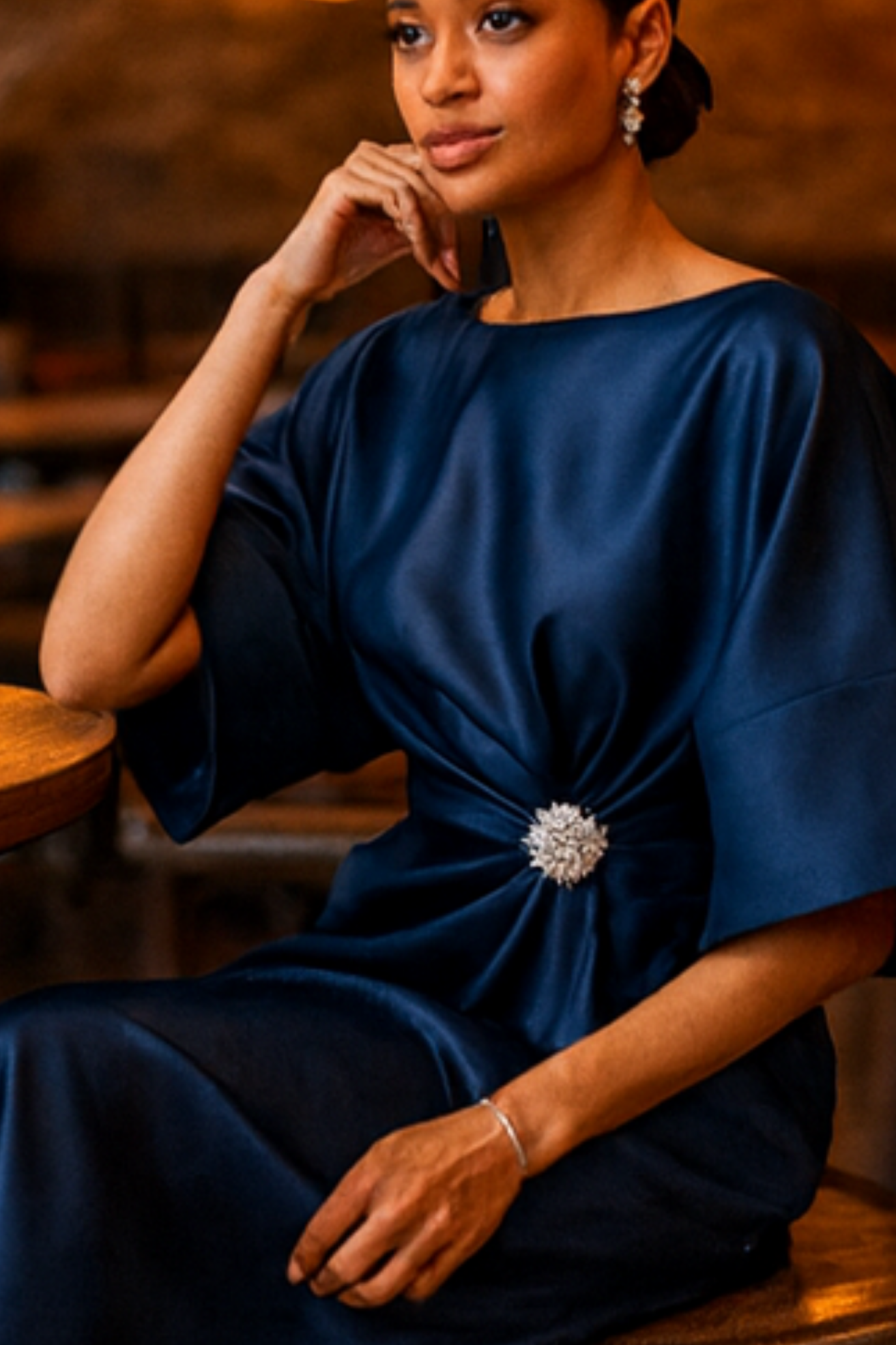Anne Lange's Evening Gown - Navy Blue