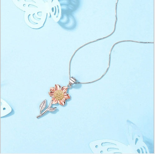WW | Gold Plated Sterling Silver Sunflower Necklace