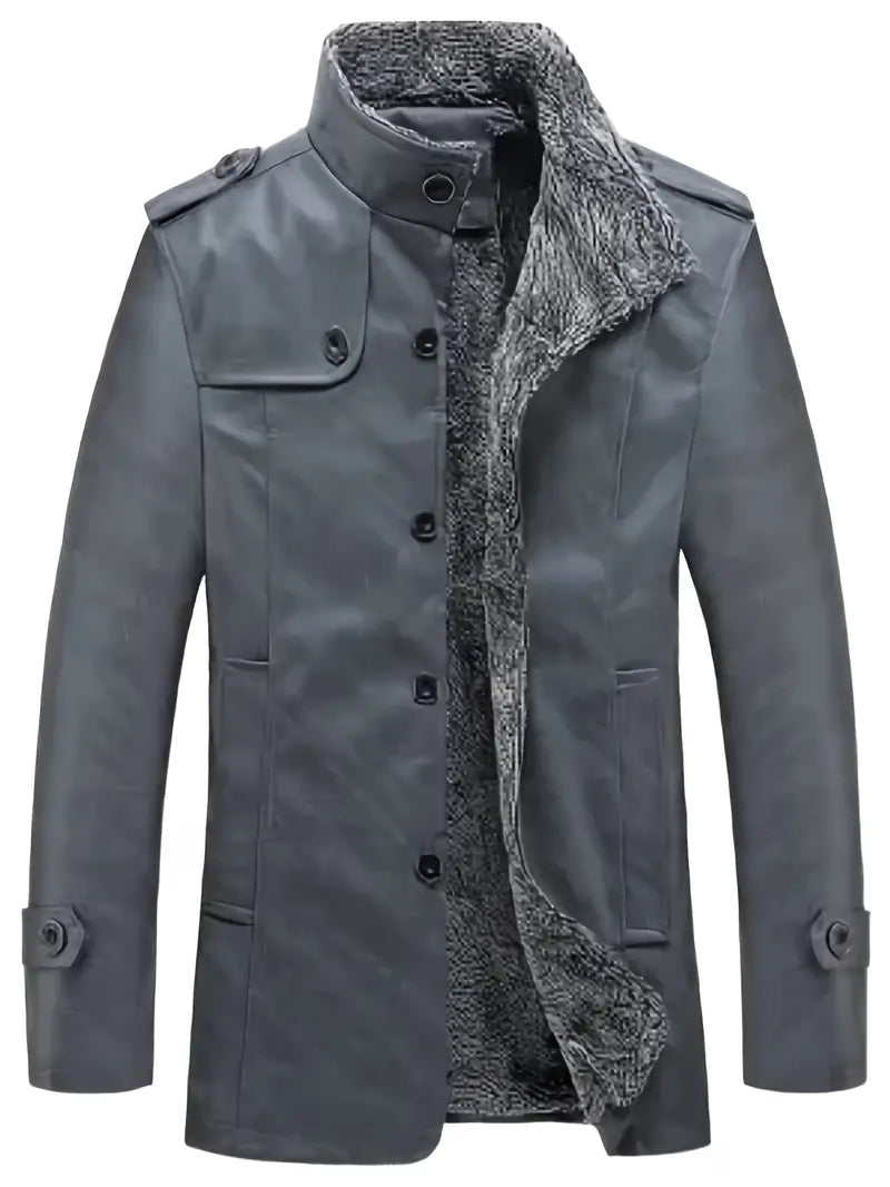 WW | Men's Leather Jacket with Wool - Perfect for Outdoor Activities