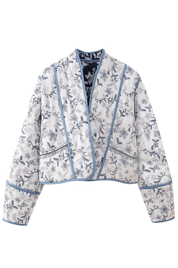 WW | Kragen Wendbare Steppjacke in verkürzter Form