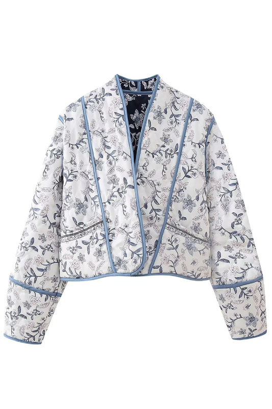 WW | Kragen Wendbare Steppjacke in verkürzter Form