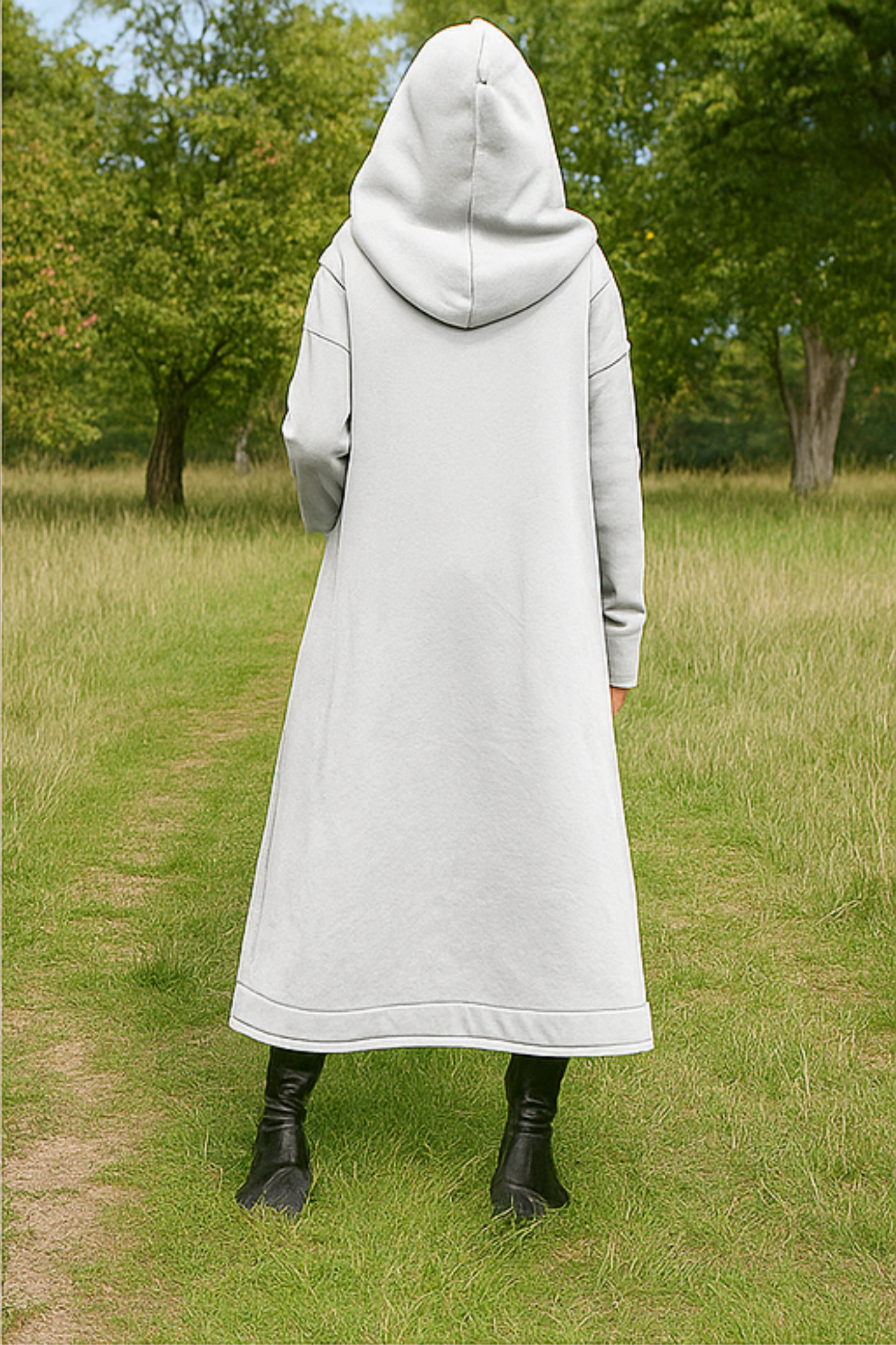 Nana Zip-Up Hoodie - White