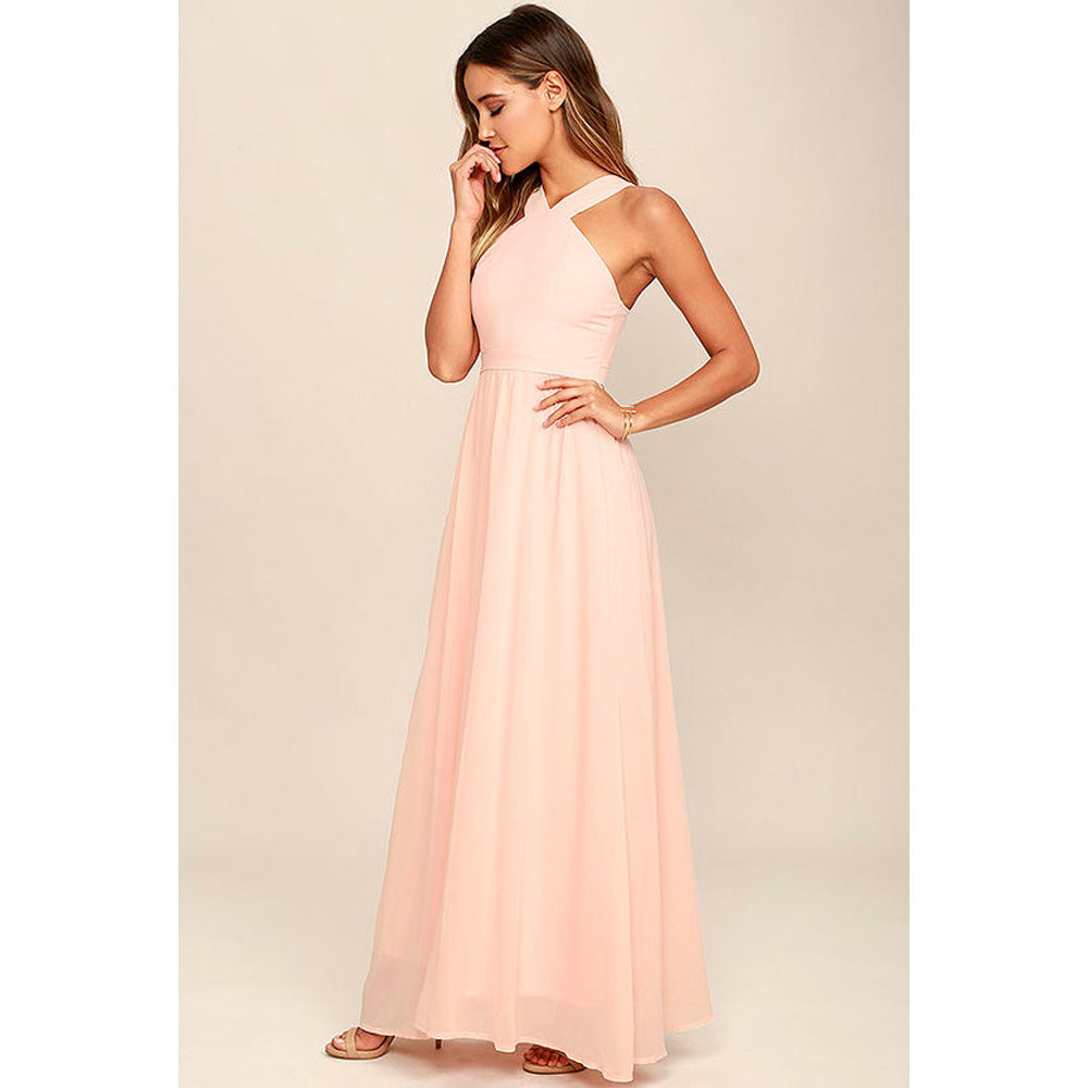 Sara – White Midi Dress with Crossover Neckline