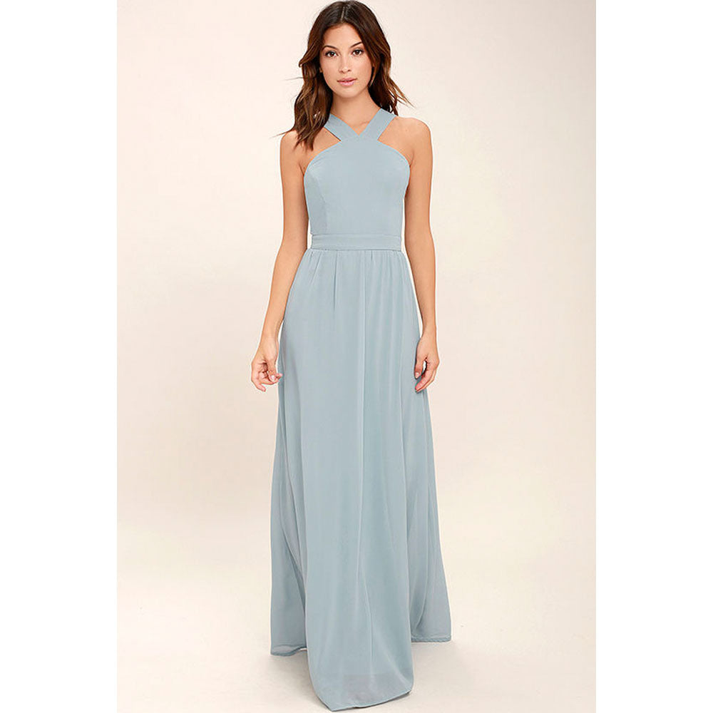 Sara – White Midi Dress with Crossover Neckline
