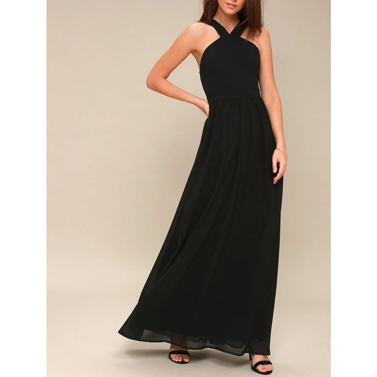 Sara – White Midi Dress with Crossover Neckline