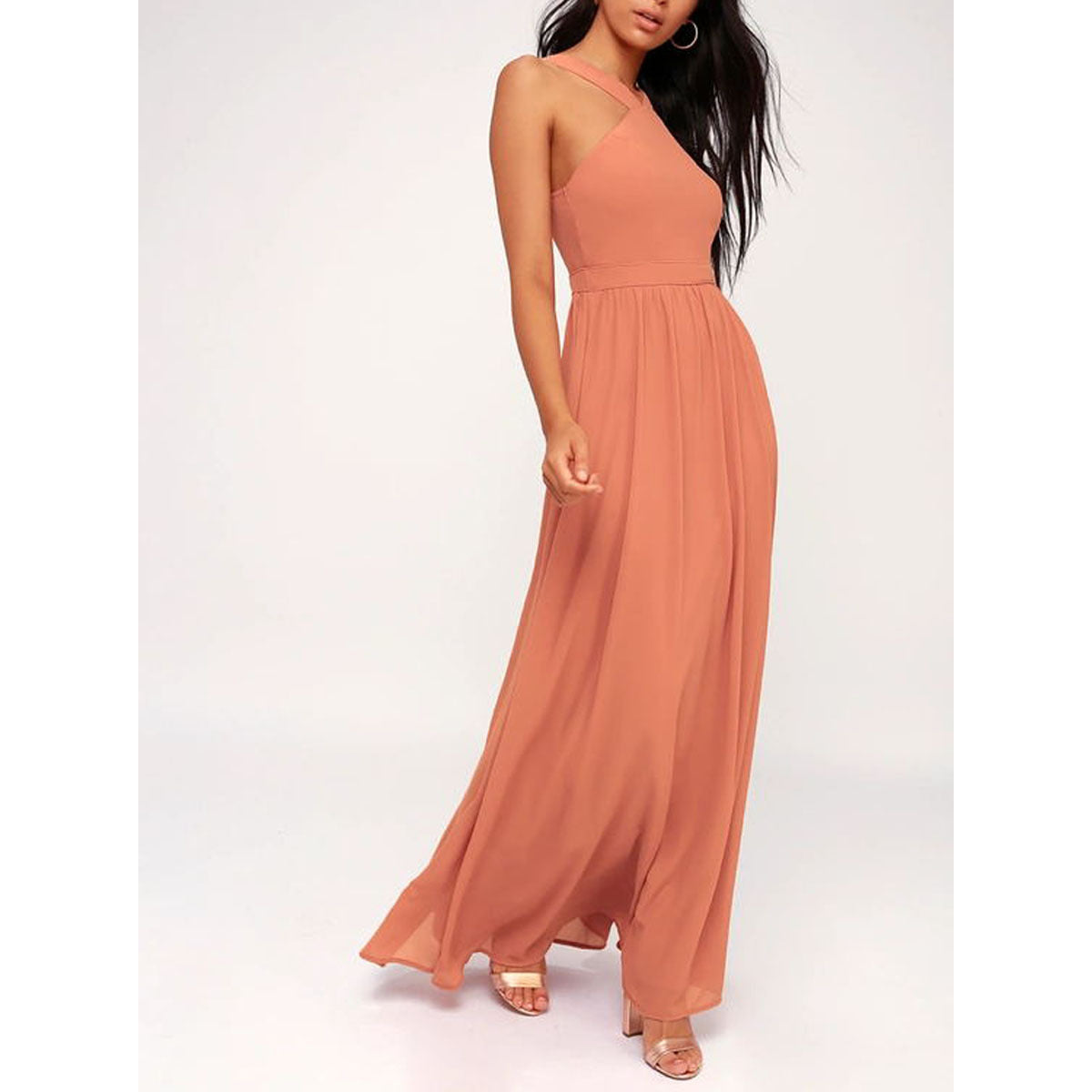 Sara – White Midi Dress with Crossover Neckline