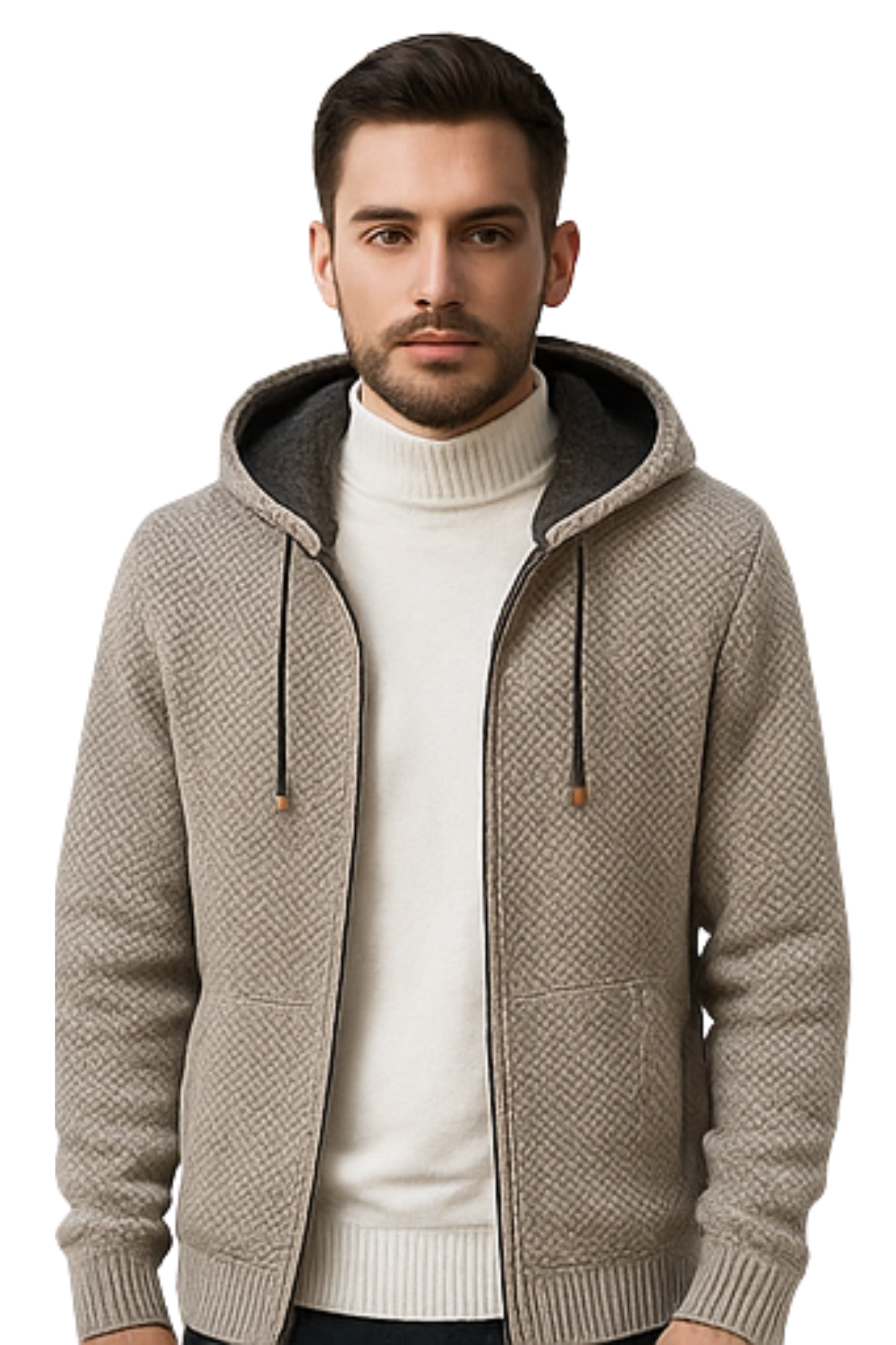 Henry Striped Hoodie - Light Gray