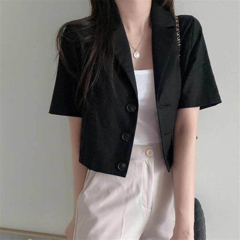 WW | Blazer mit kurzen Ärmeln - leichter Leinenmix - Sommer Chic - lässige Schichtung