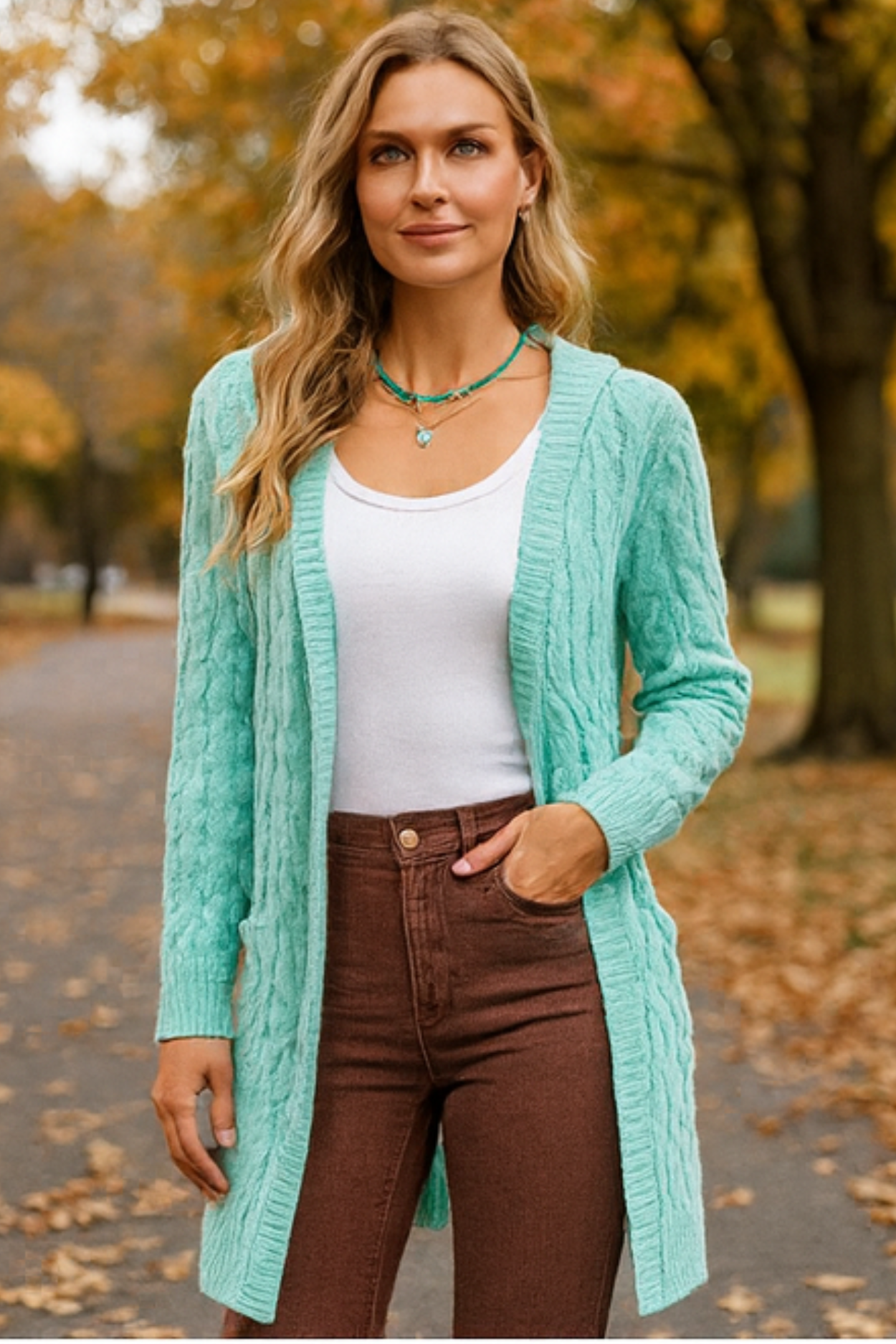 Darienne Comfortable Cardigan - Mint