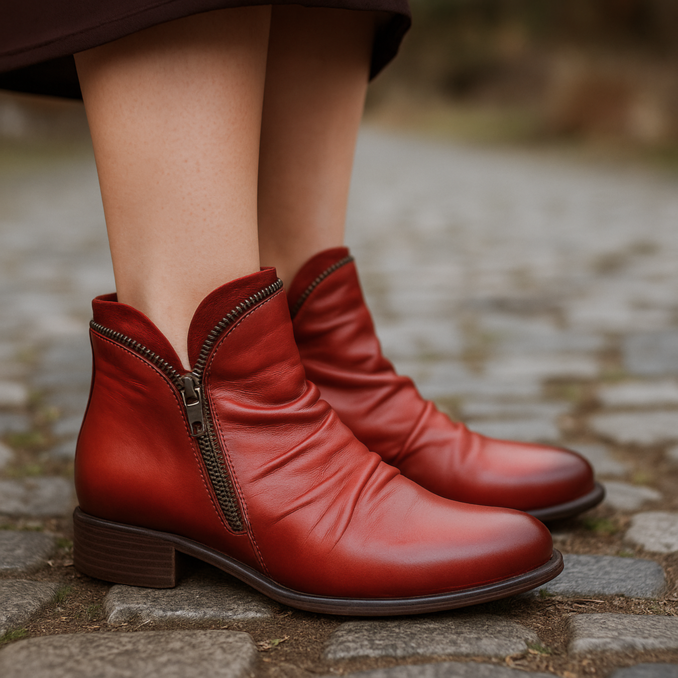 Keisha Orthopedic Ankle Boots - Red
