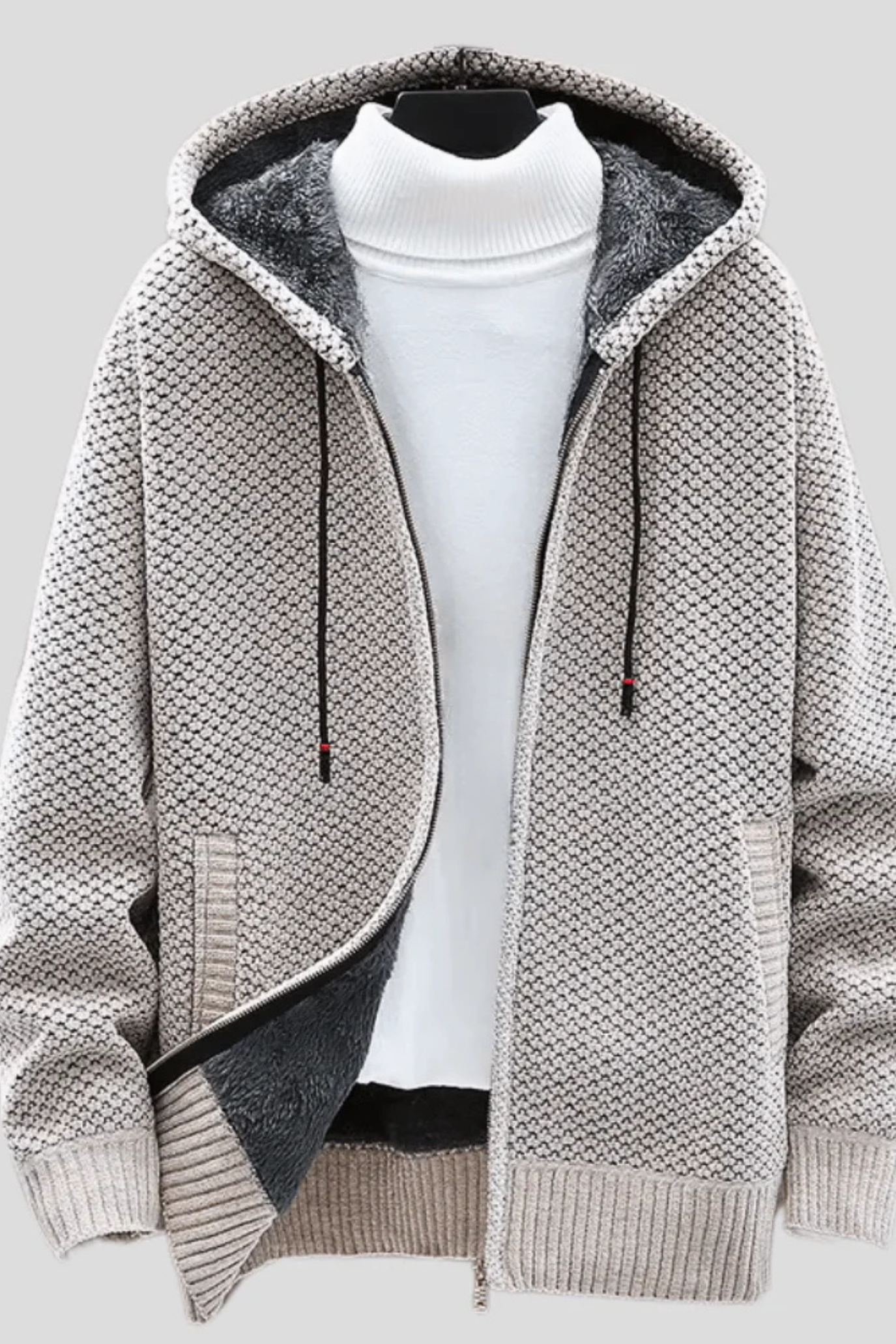 Henry Striped Hoodie - Light Gray