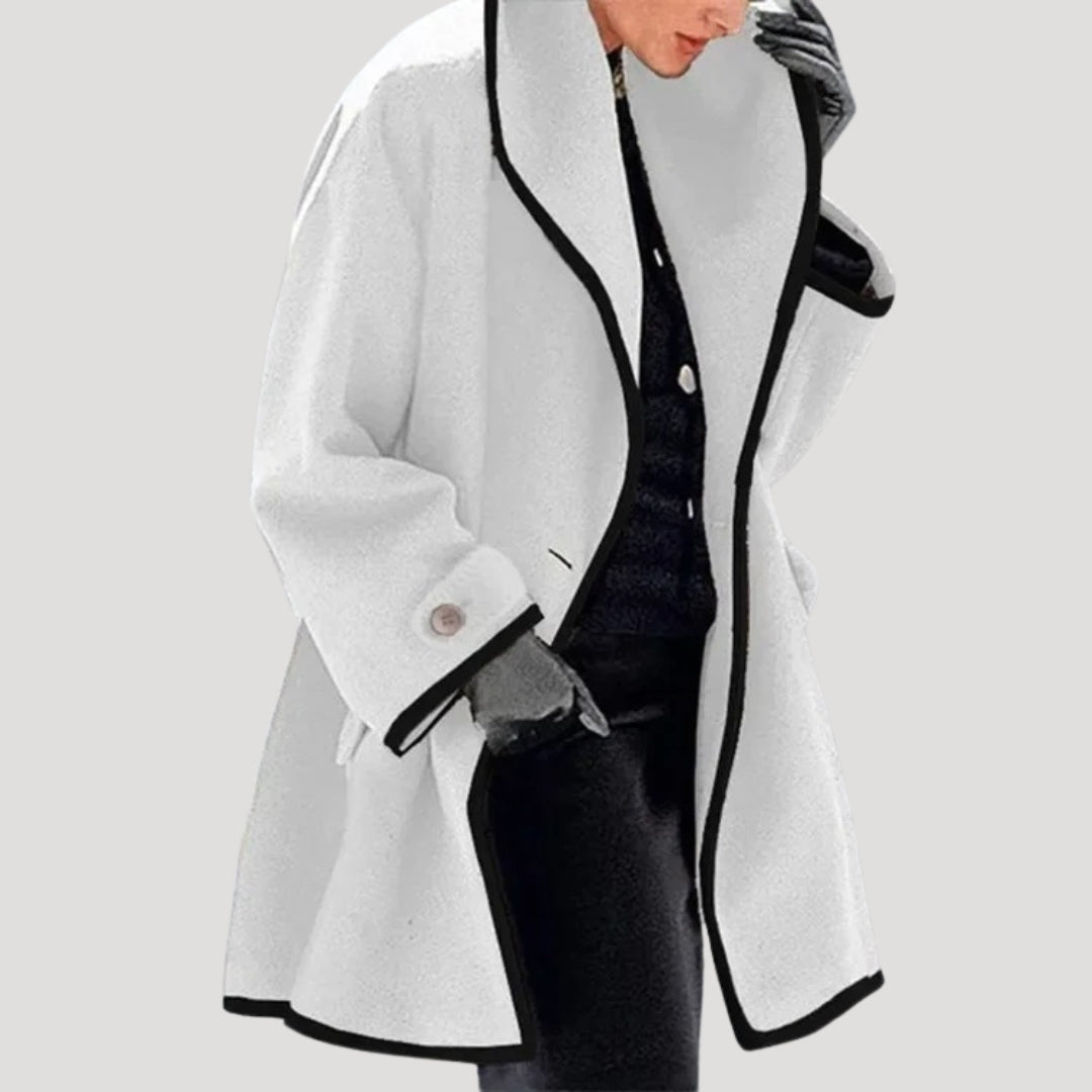 WW | Damen Winterwollmantel eleganter Schwungumhangjacke
