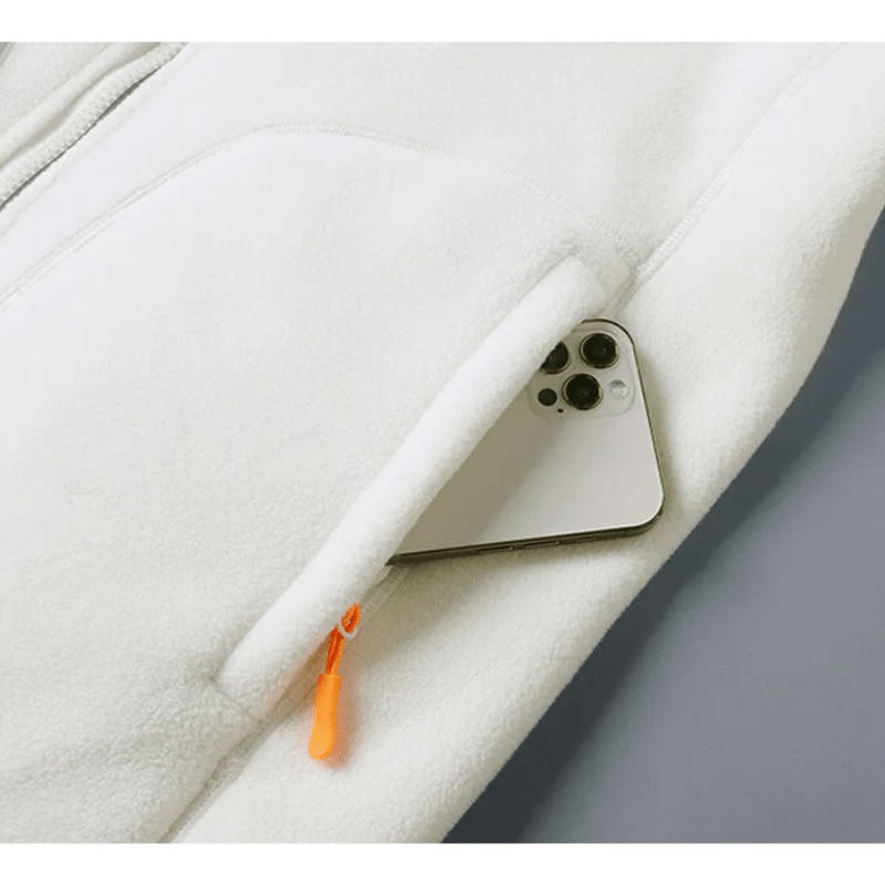 WW | Fleecejacke mit Reißverschlusstaschen - Leichte Wärme - Hoher Kragen - Alltags-Layer