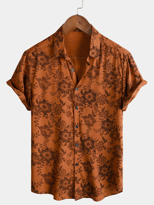WW | Retro Floral Pattern With Short Sleeves