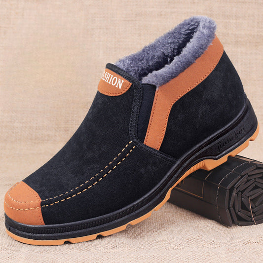 WW | Stiefel Wildleder Warme Fütterung Rutschfeste Sohle Bequemer Schlupfschuh