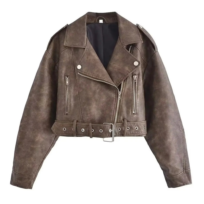 WW | Casual Vegan Leather Midi Jacket for Women - Perfect for Informal Days