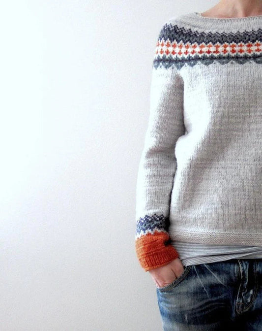 Gray Boho Style Sweater