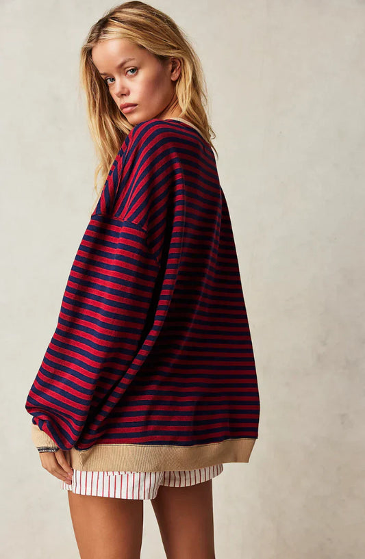 WW | Bequemer Gestreifter Pullover