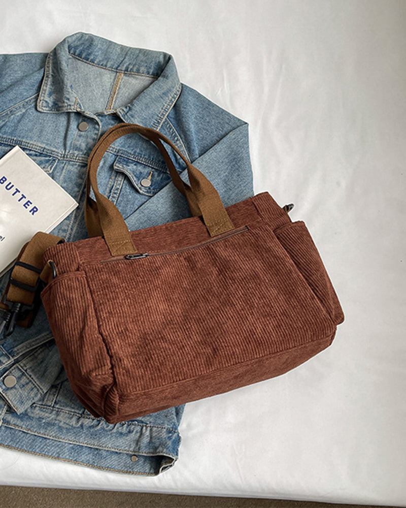 WW | Solid-colored railroad fleece shopping bag