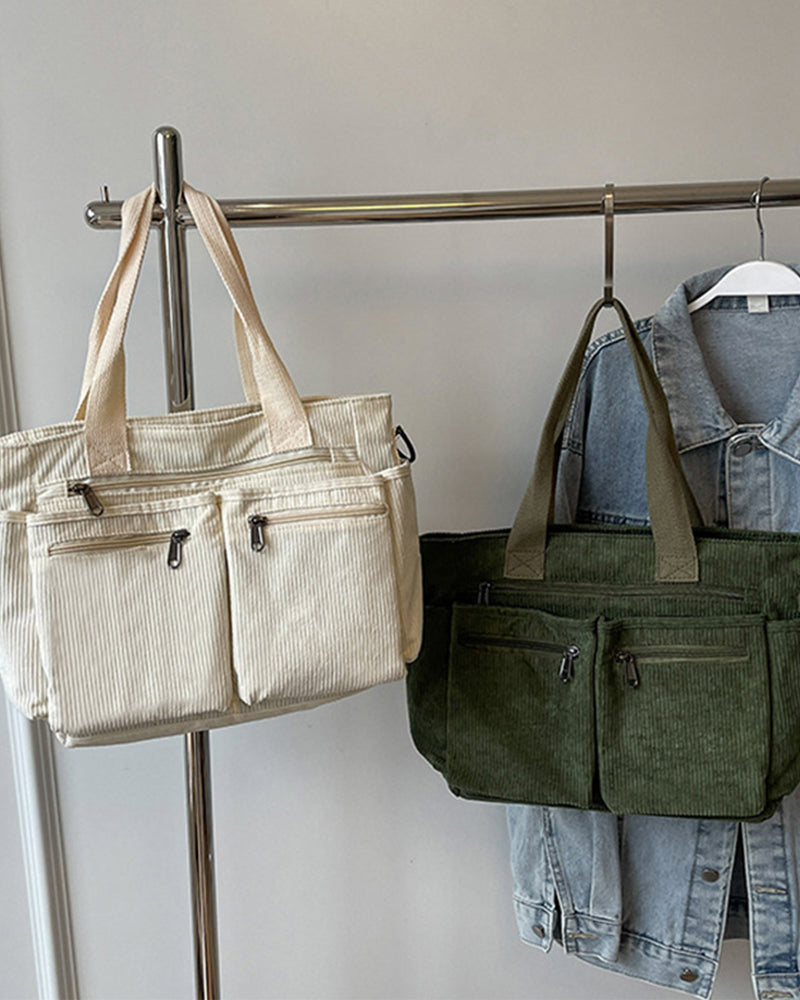 WW | Solid-colored railroad fleece shopping bag