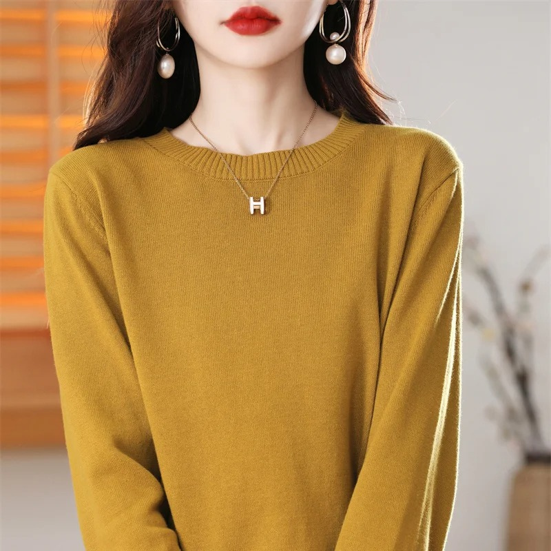WW | Cashmere Pullover Damen Klassischer Rundhals, Weich & Atmungsaktiv