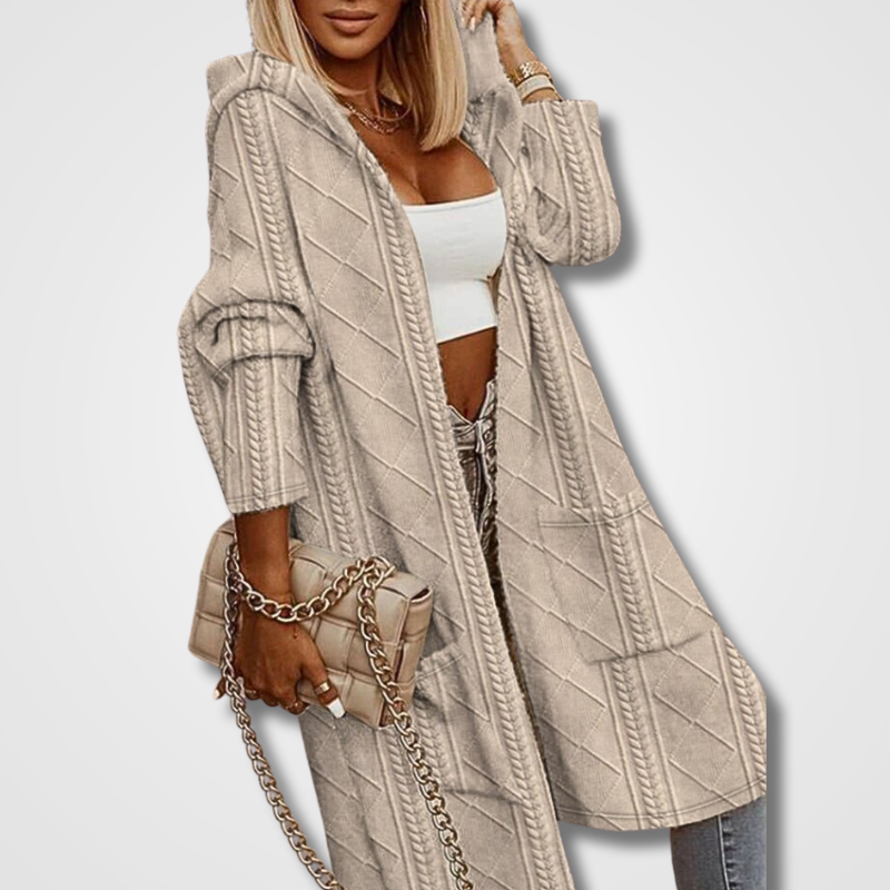 WW | LANGER WESTE CARDIGAN MIT KAPUZE