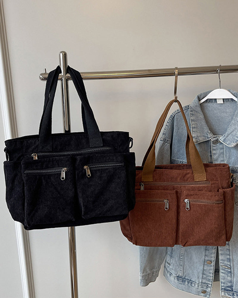 WW | Solid-colored railroad fleece shopping bag