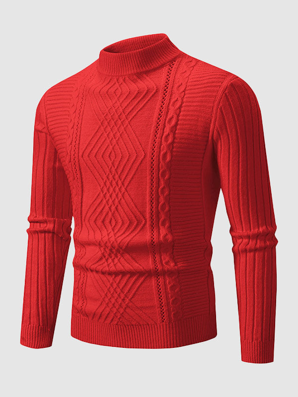 WW | Men's Designer Slim Fit Stand-Up Collar Sweater