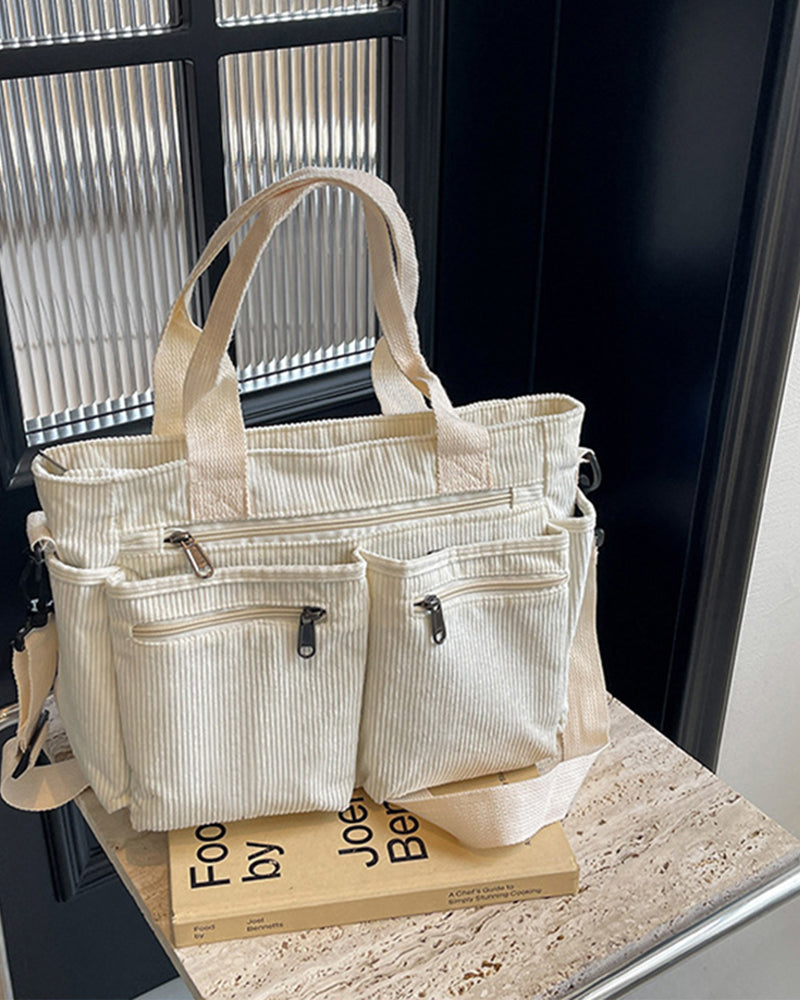 WW | Solid-colored railroad fleece shopping bag